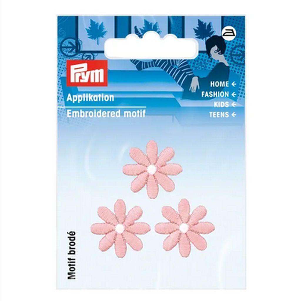 Bügelbild Applikation Blümchen klein hellrosa 3er Set